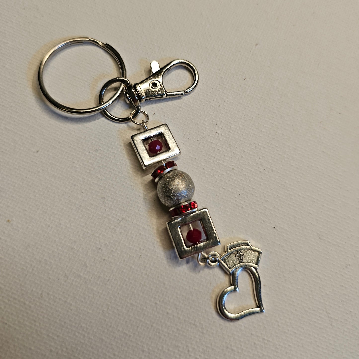 Red and Silver Nurse Keychain