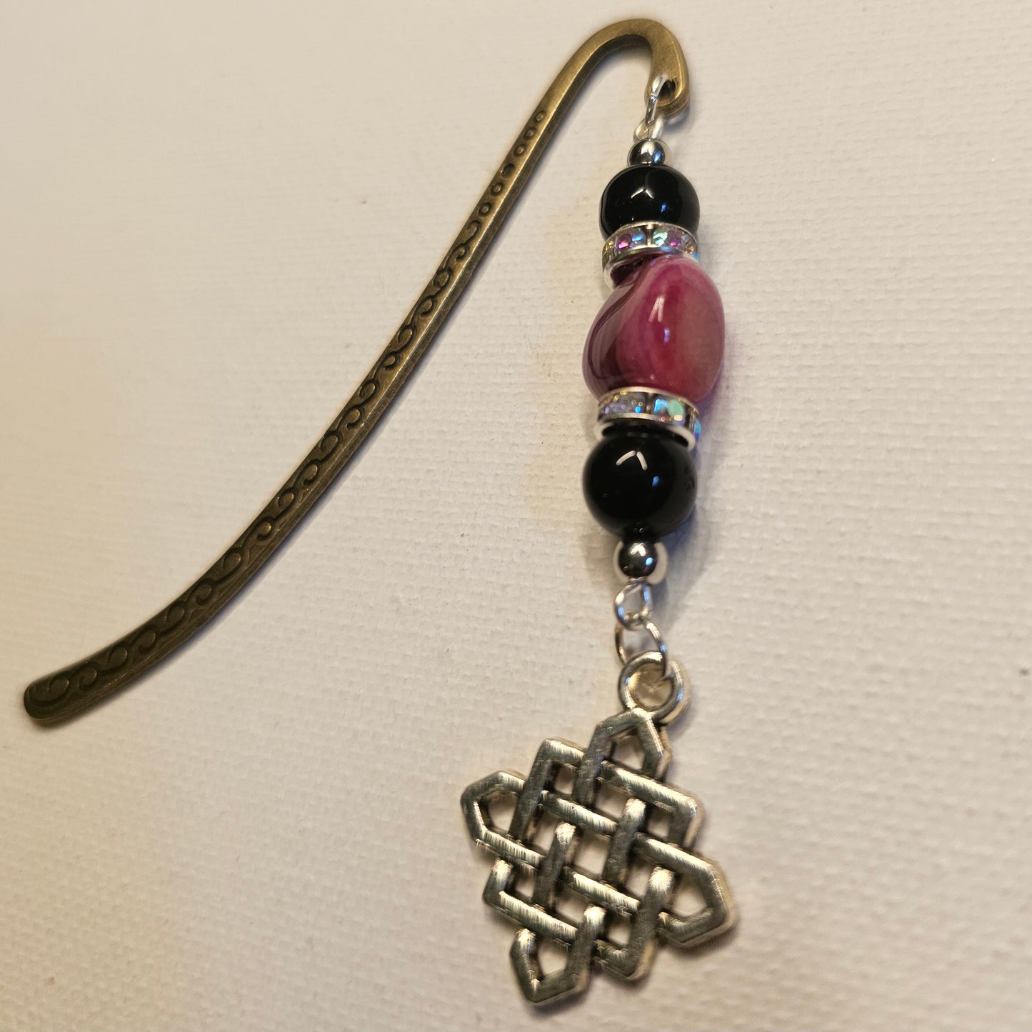 Black and Magenta Celtic Knot Bookmark