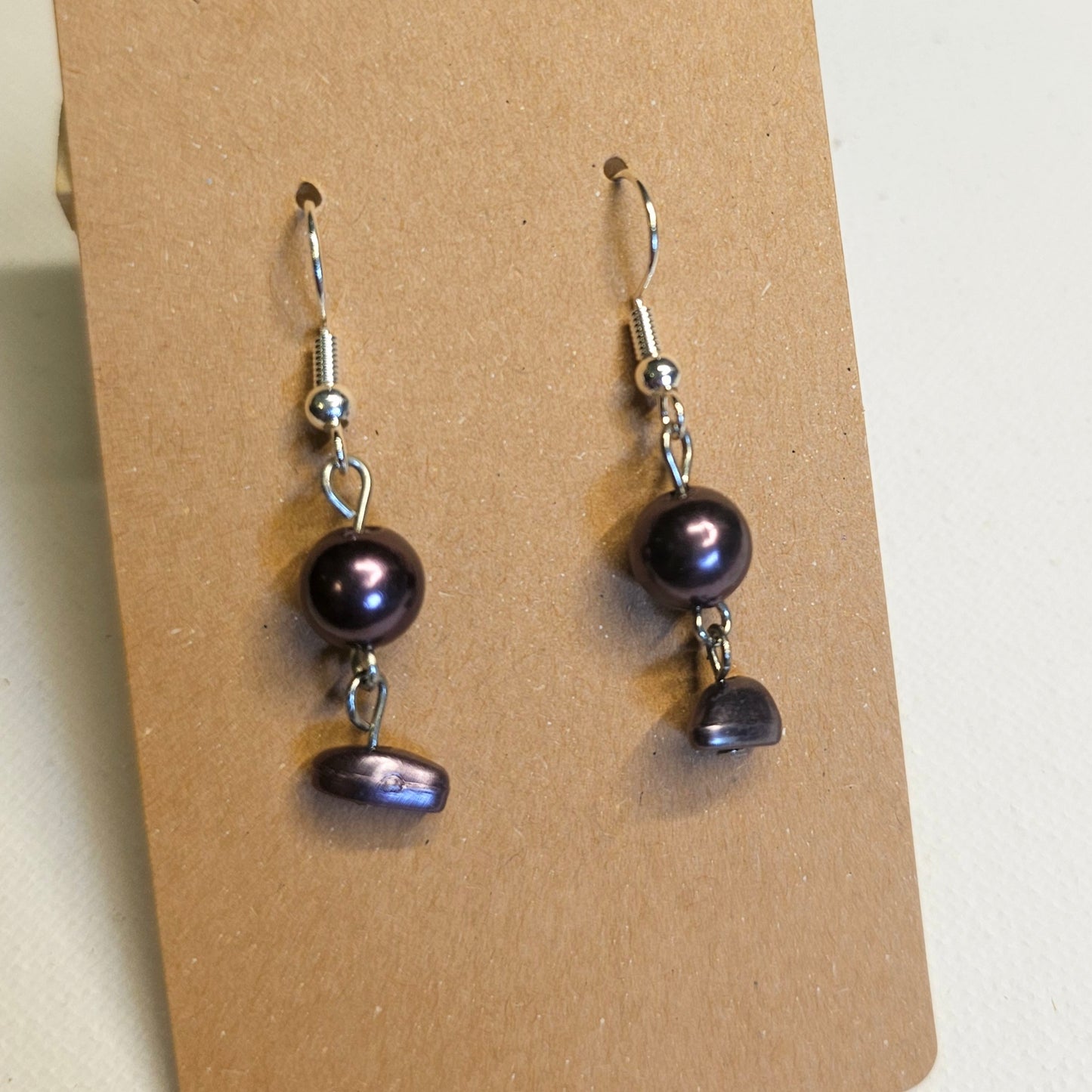 Purple Metallic Dangle Earrings 2