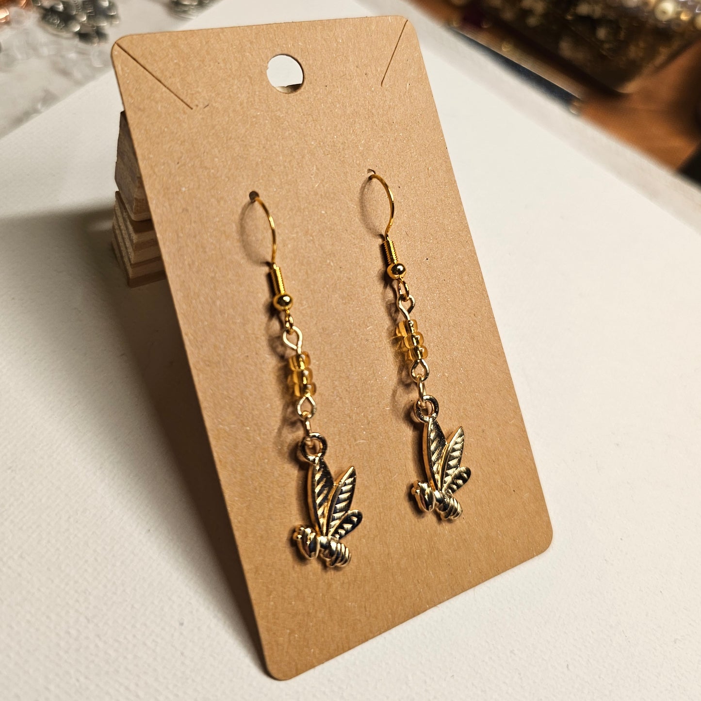 Drops of Honey and Bees Earrings