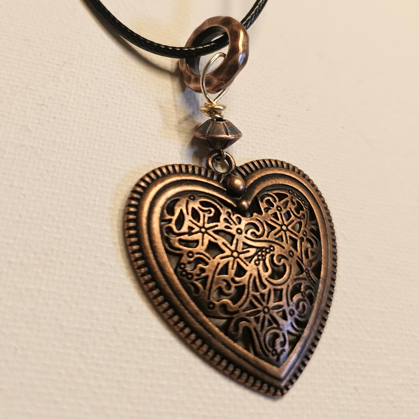 Copper Filigree Heart Necklace