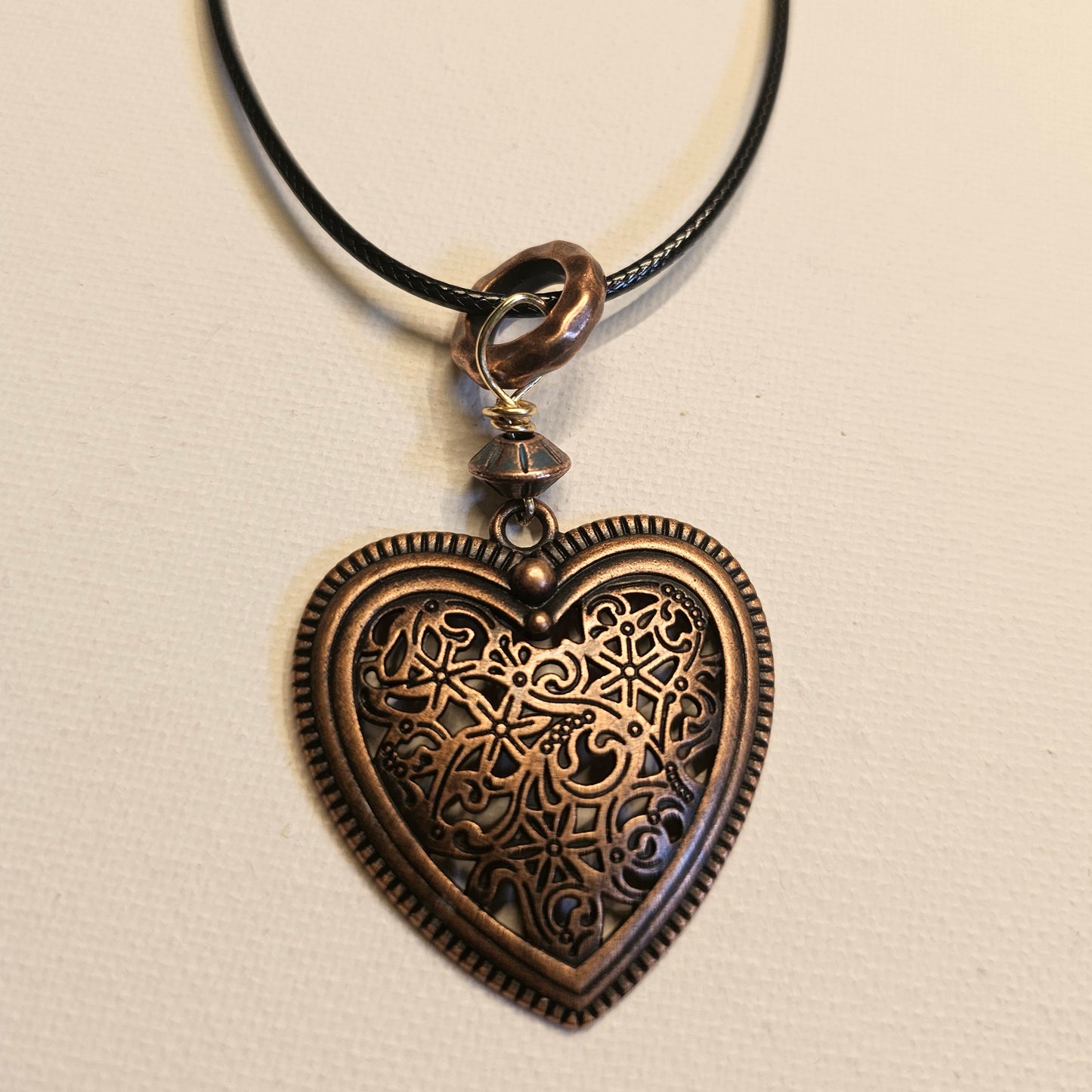 Copper Filigree Heart Necklace