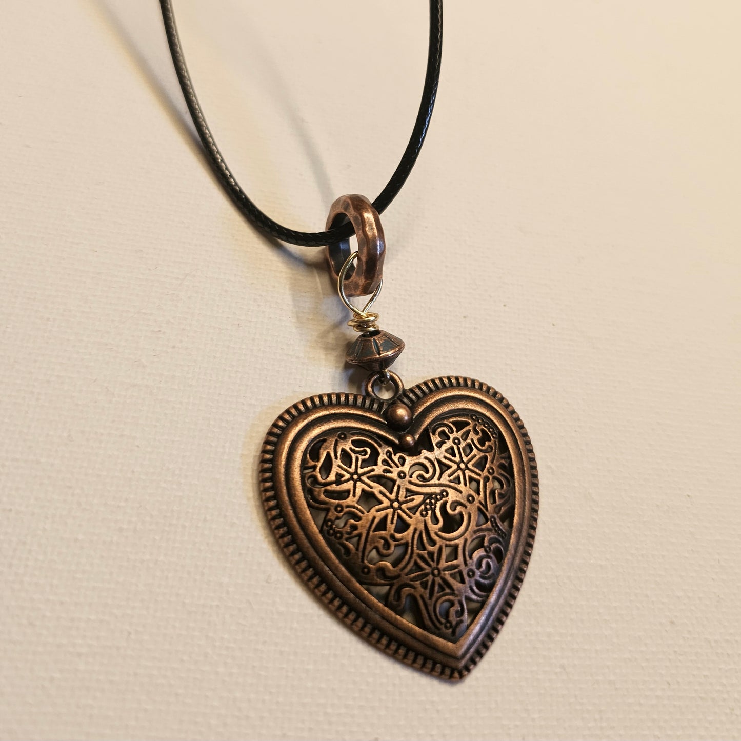 Copper Filigree Heart Necklace