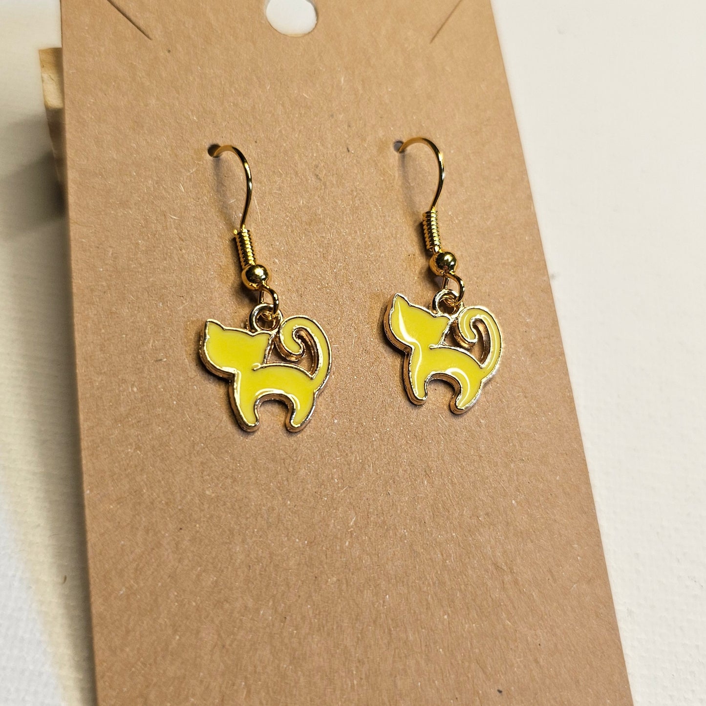 Yellow Petite Cat Earrings
