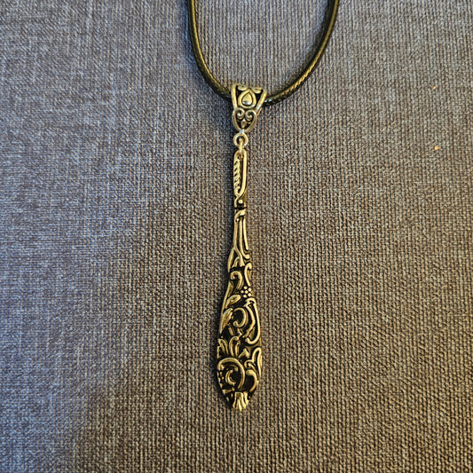 Silverware Handle Style Pendant Necklace