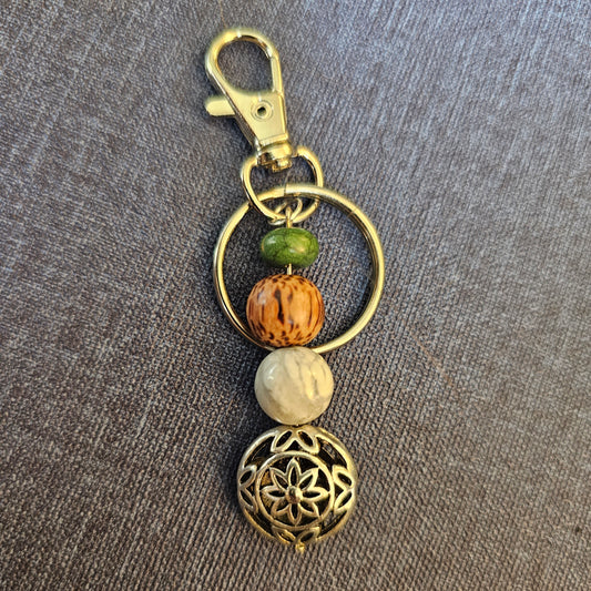 Wood and Stone Keychain / Purse Charm