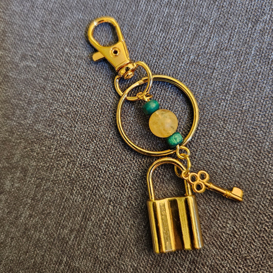 Lock and Key Keychain / Purse Charm