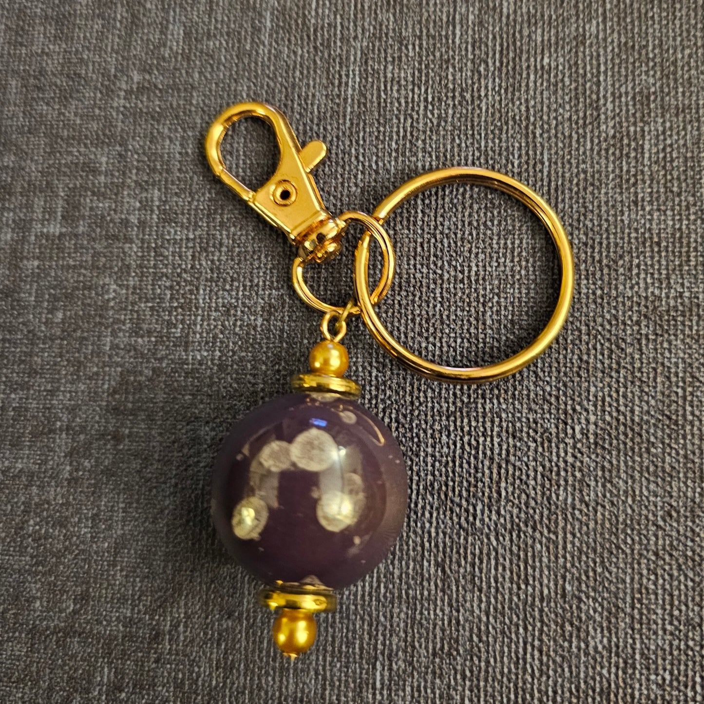 Purple Gumball Bead Keychain / Purse Charm