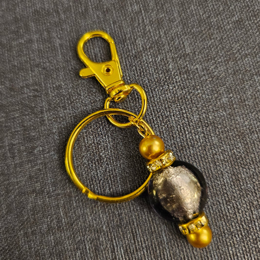 Purple and Gold Keychain / Purse Charm