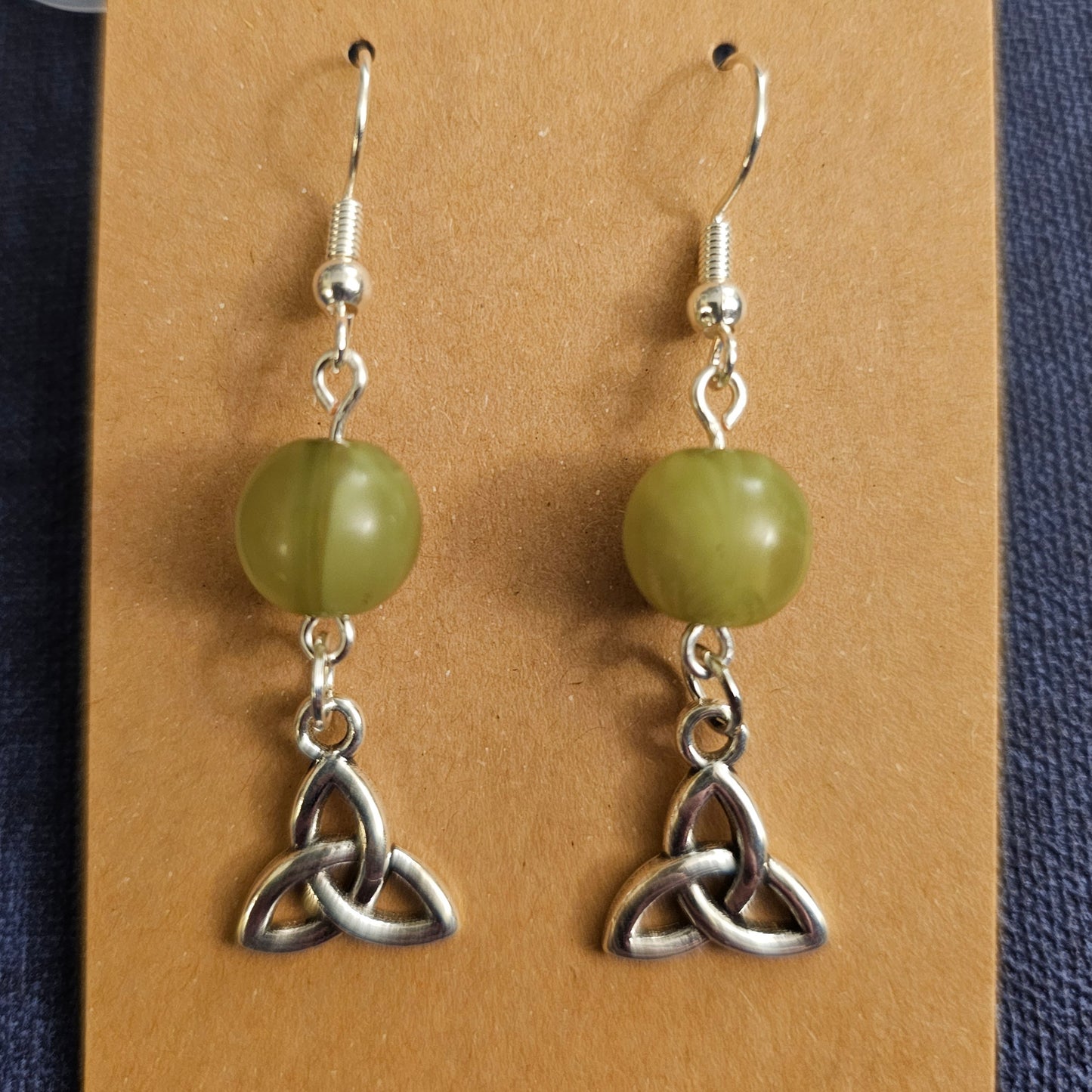 Jade Celtic Knot Dangle Earrings