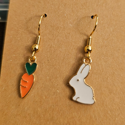 Bunny and Carrot Earrings