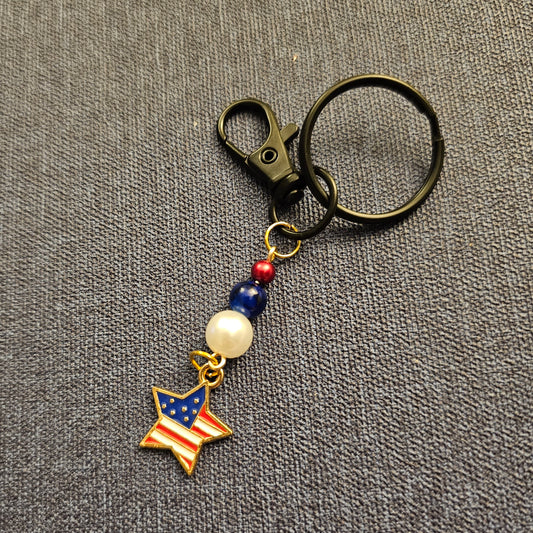 Star Shaped American Flag Keychain / Purse Charm 3