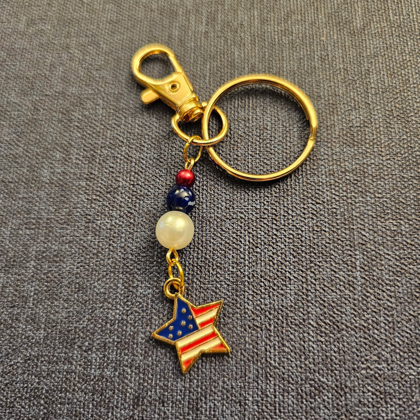 Star Shaped American Flag Keychain / Purse Charm 2