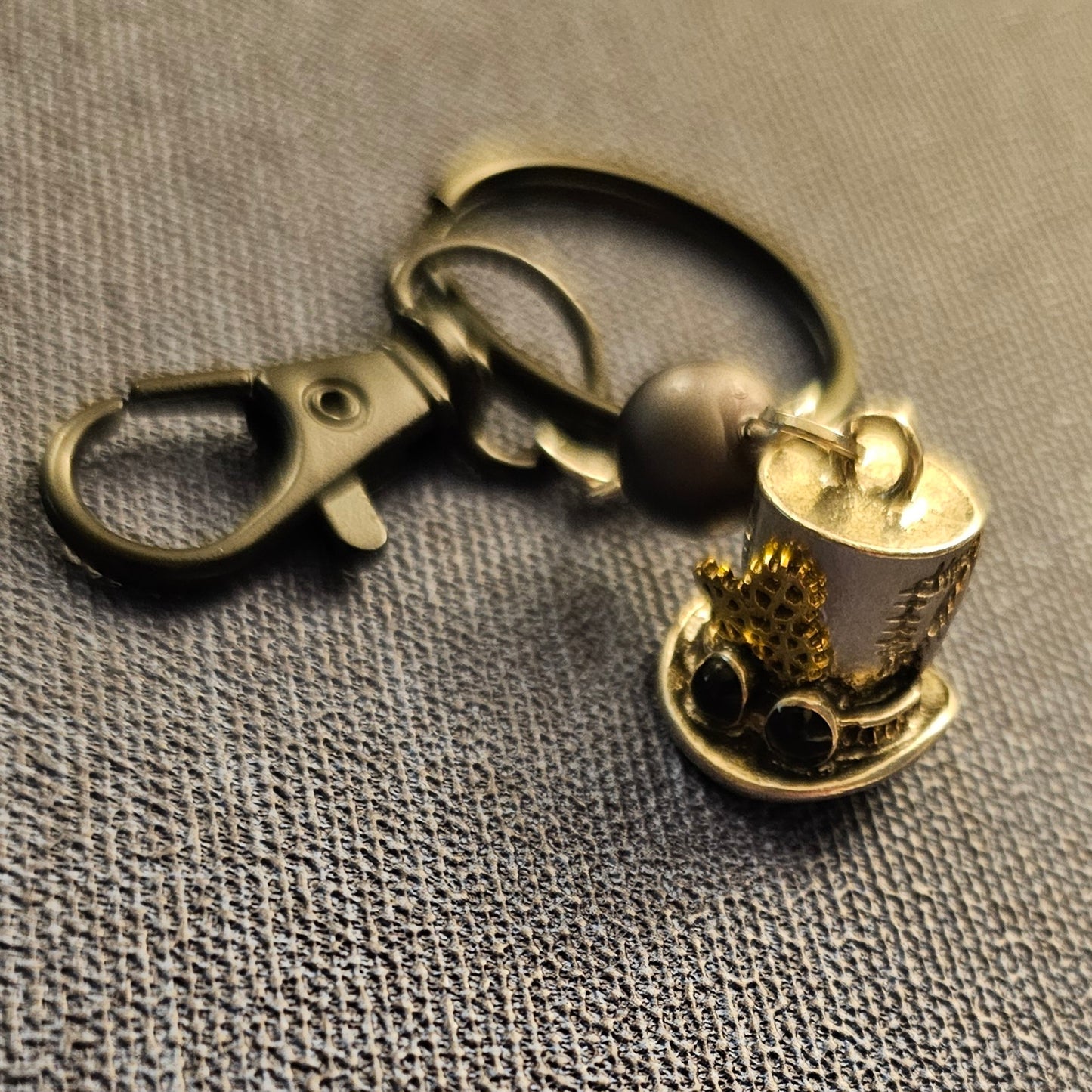 Steampunk Mad Hatter Keychain / Purse Charm