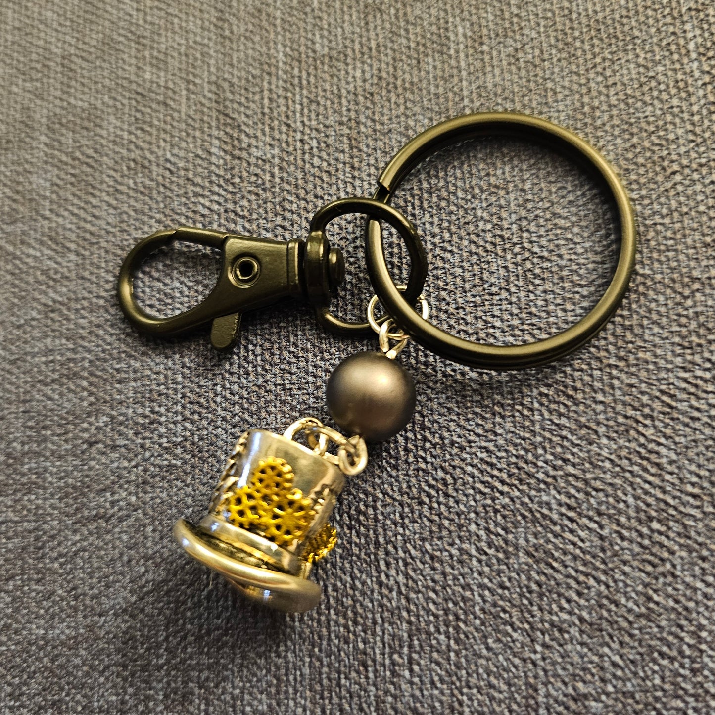 Steampunk Mad Hatter Keychain / Purse Charm