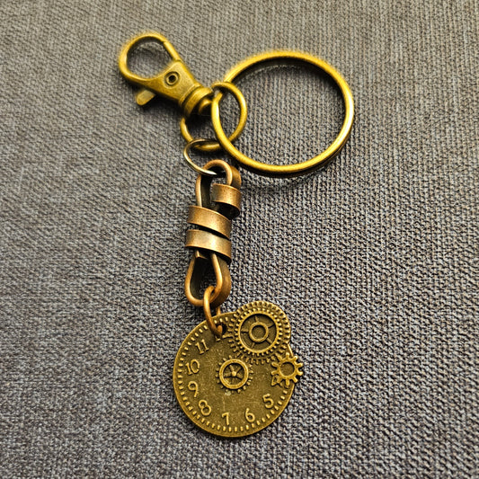 "Steampunk Clock" Keychain / Purse Charm