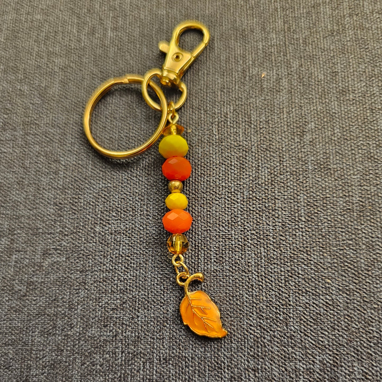 Orange Leaf Keychain / Purse Charm