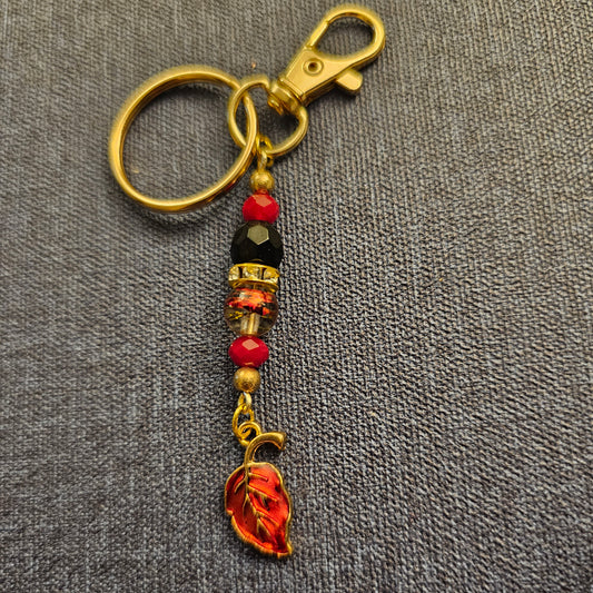 Red Leaf Keychain / Purse Charm