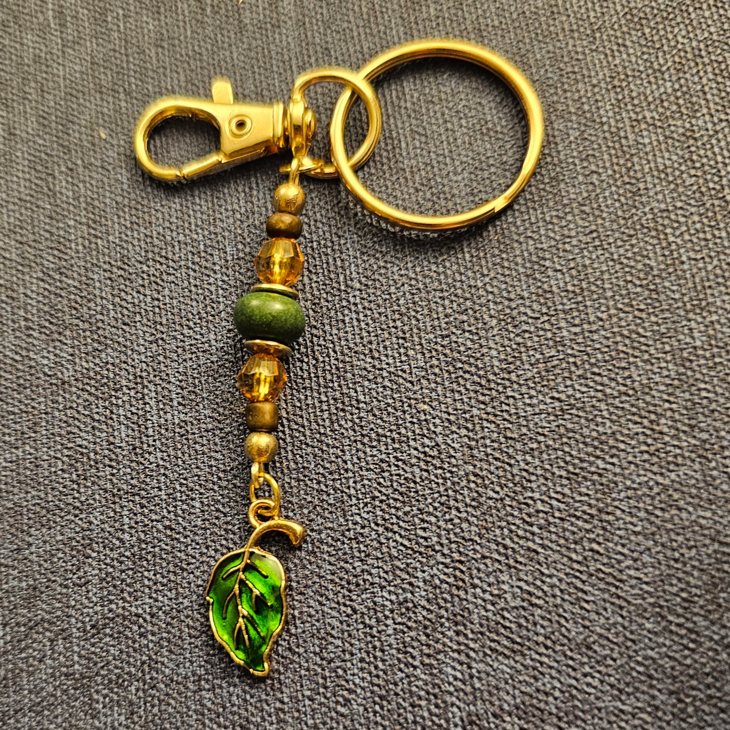 Green Leaf Keychain / Purse Charm