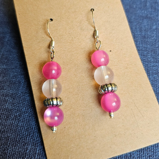 Shades of Pink Beaded Earrings