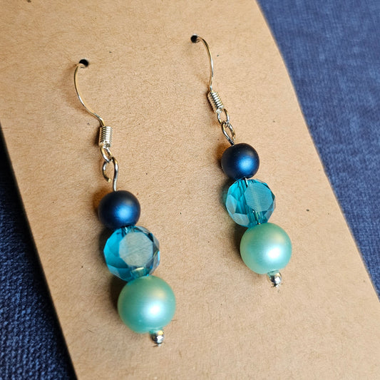 Teal Beaded Earrings