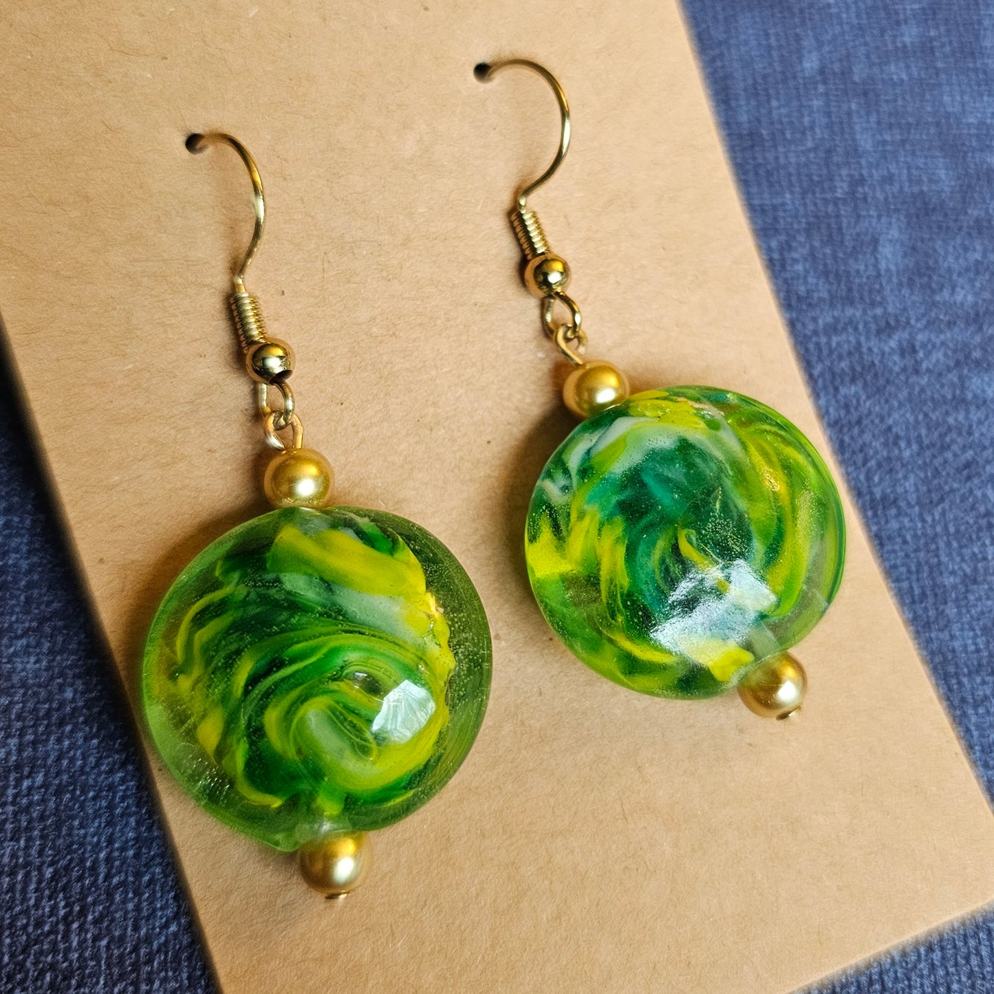 Green and Yellow Earrings