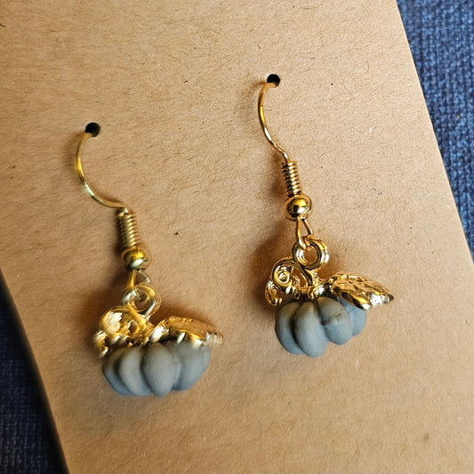 Neutral Gray Pumpkin Earrings