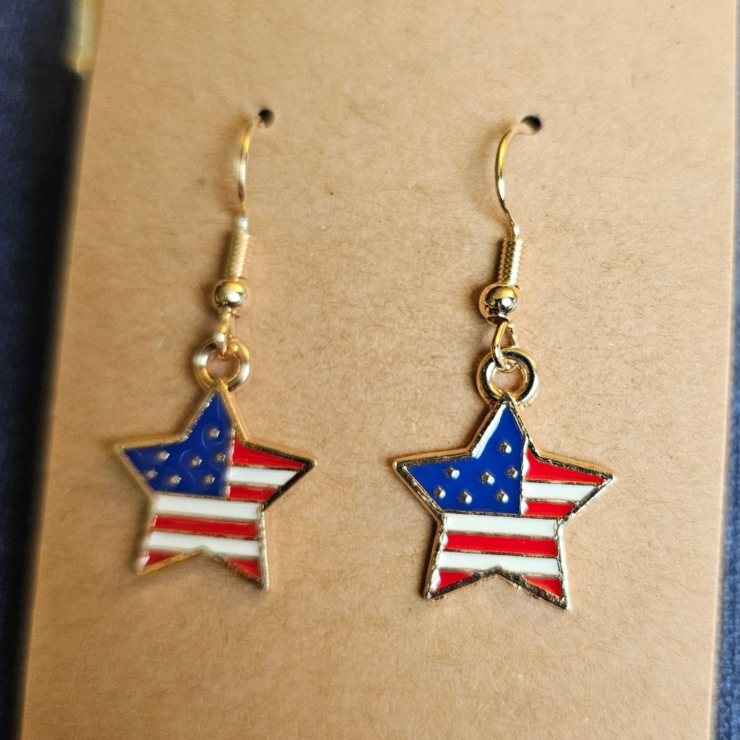 American Flag Star Earrings