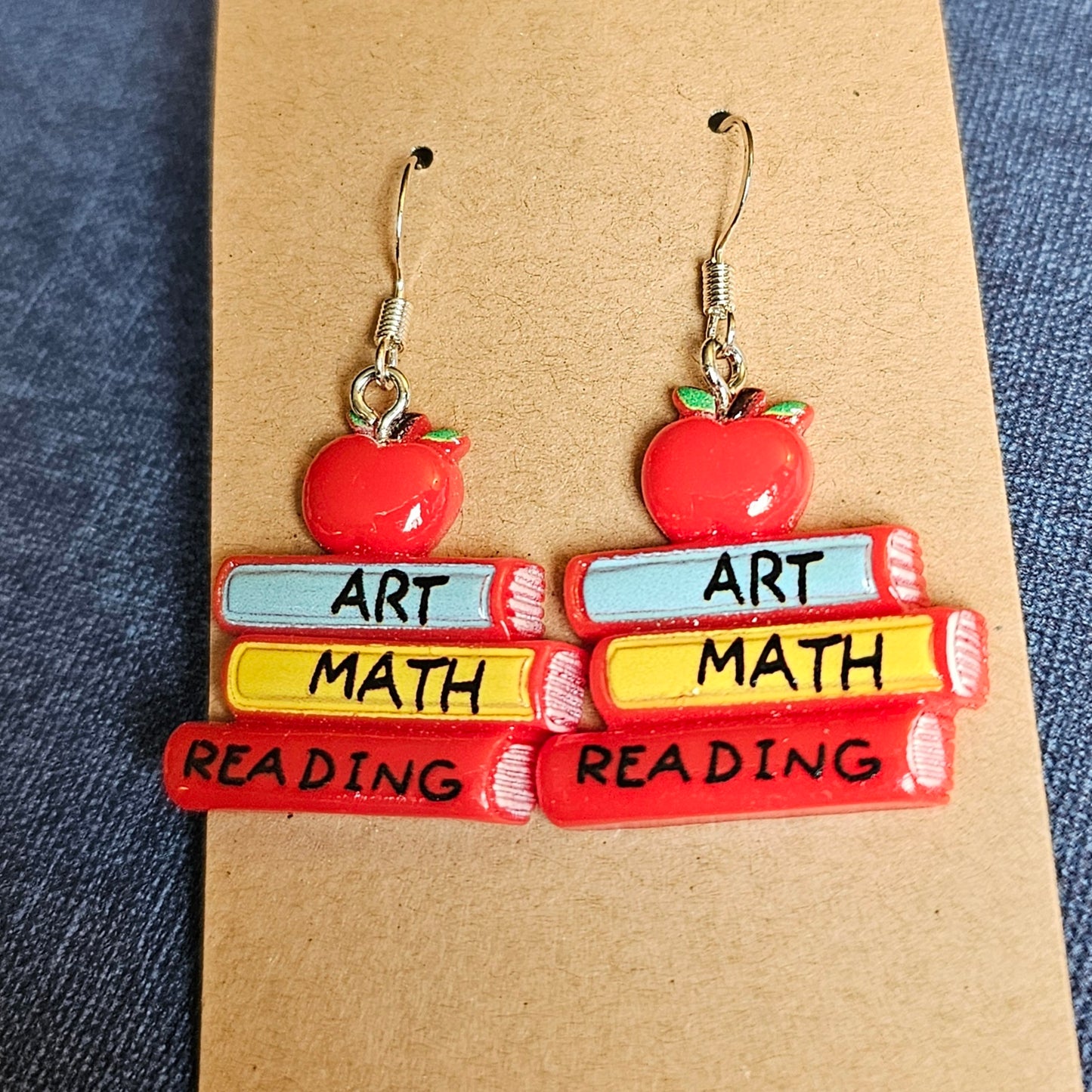 "School Book" Earrings (Silver Hook)