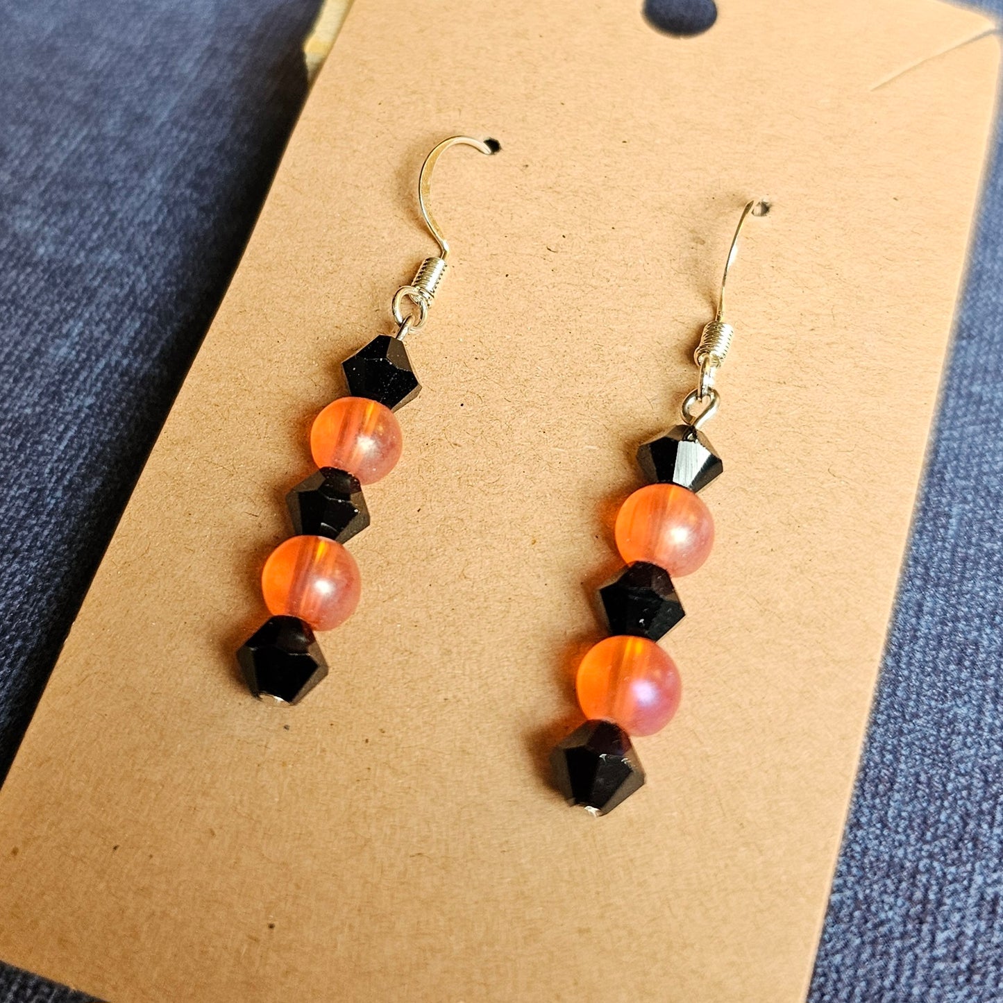 Orange and Black "School Spirit" Earrings