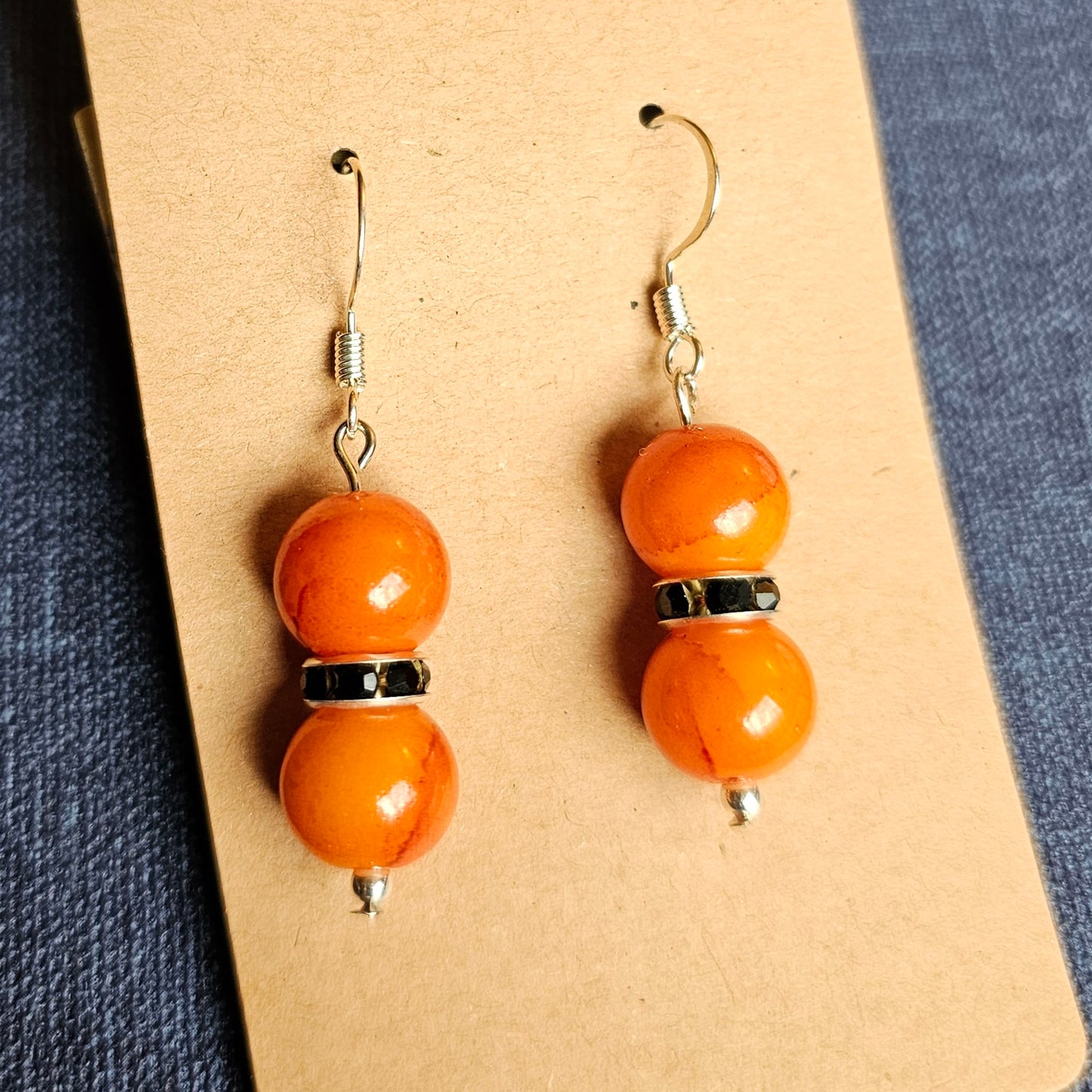 Orange and Black "School Spirit" Earrings