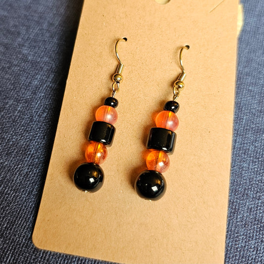 Orange and Black "School Spirit" Earrings