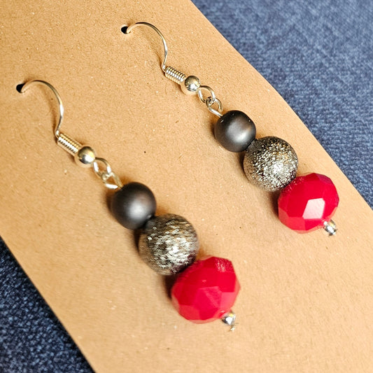 Black and Red Earrings