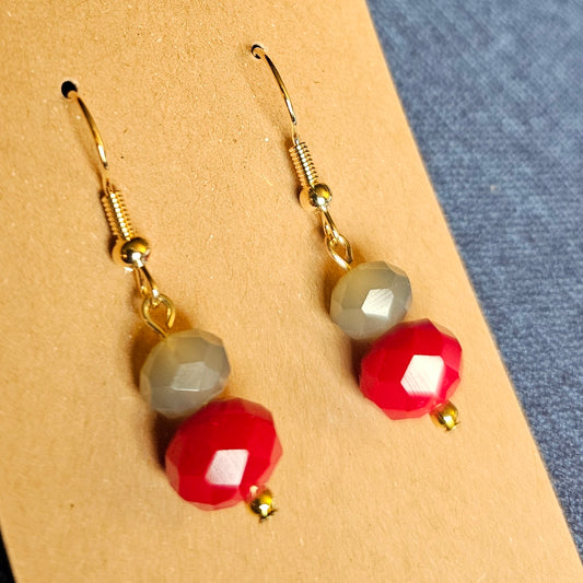 Scarlet and Gray "School Spirit" Earrings