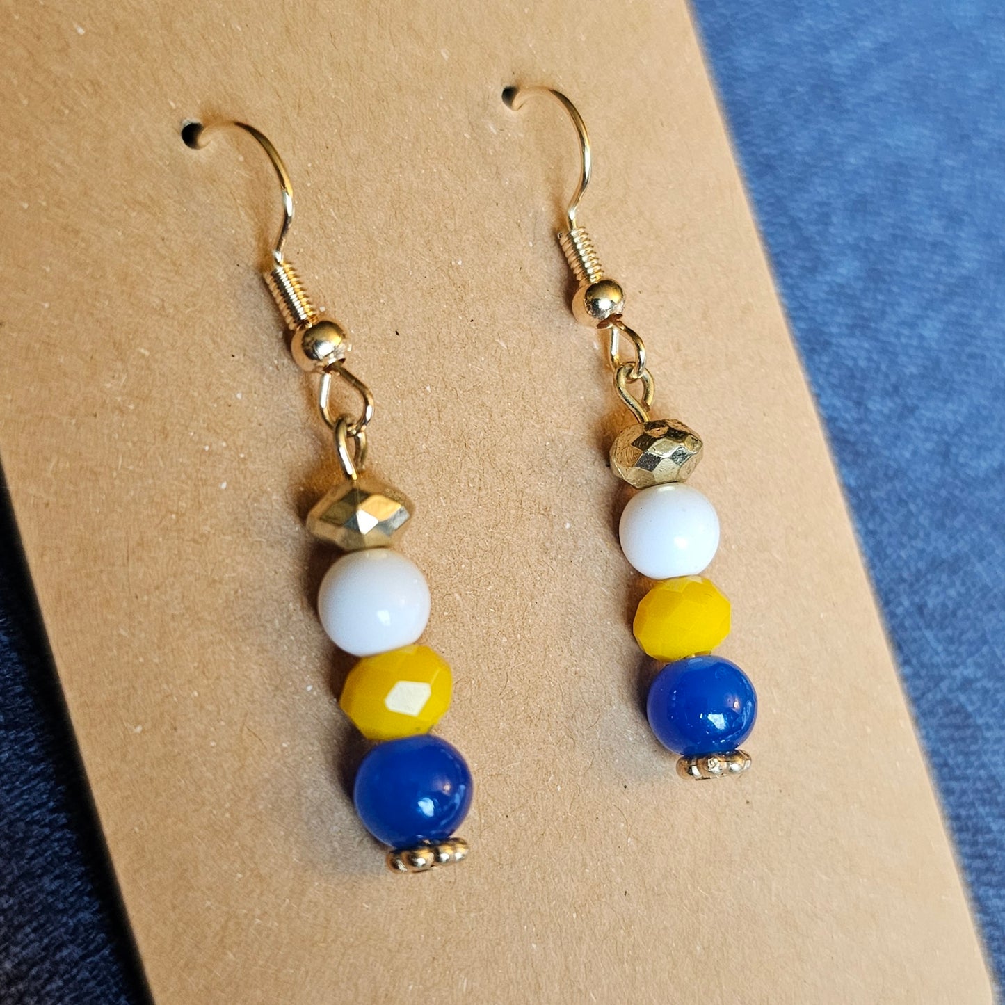 Blue and Gold "School Spirit" Earrings