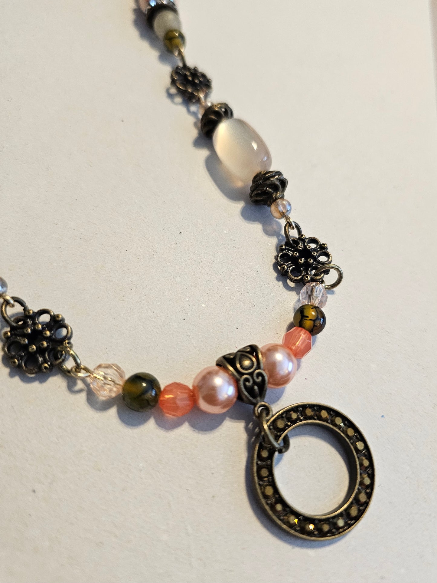 Peach and Brass Timeless Necklace