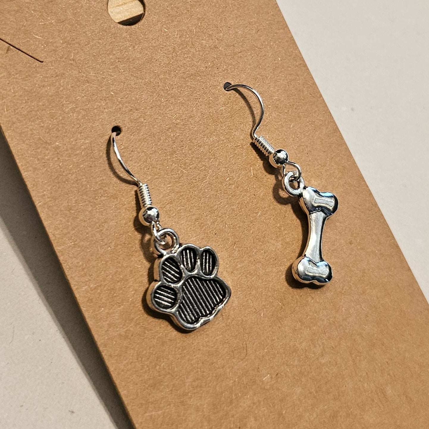 Paw and Bone Earrings