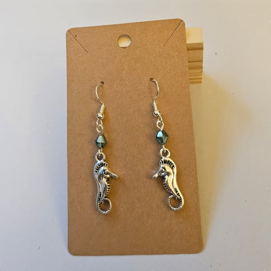 Pearly Bead Seahorse Earrings