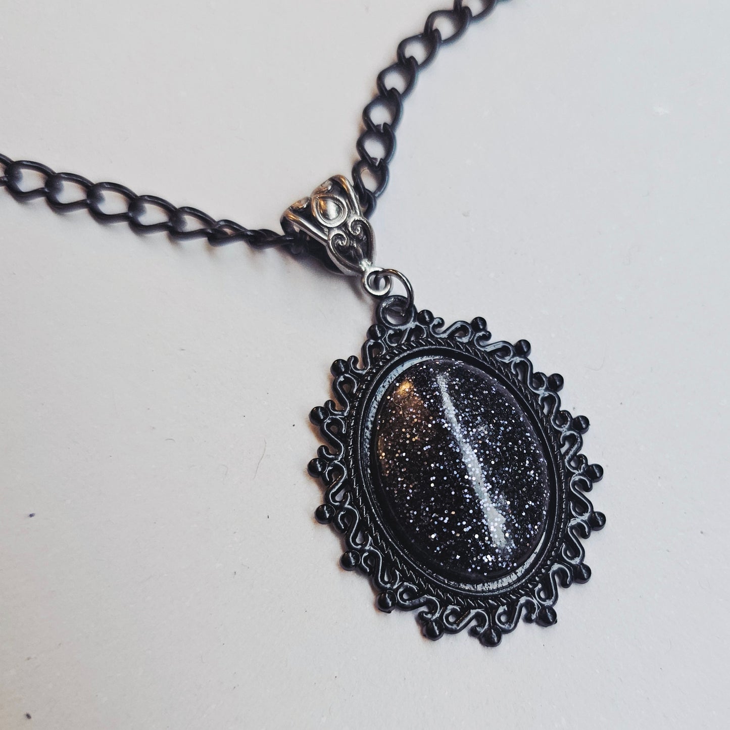 Black Sparkly Gothic-Style Choker Necklace