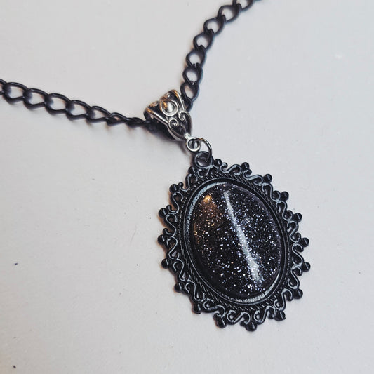 Black Sparkly Gothic-Style Choker Necklace