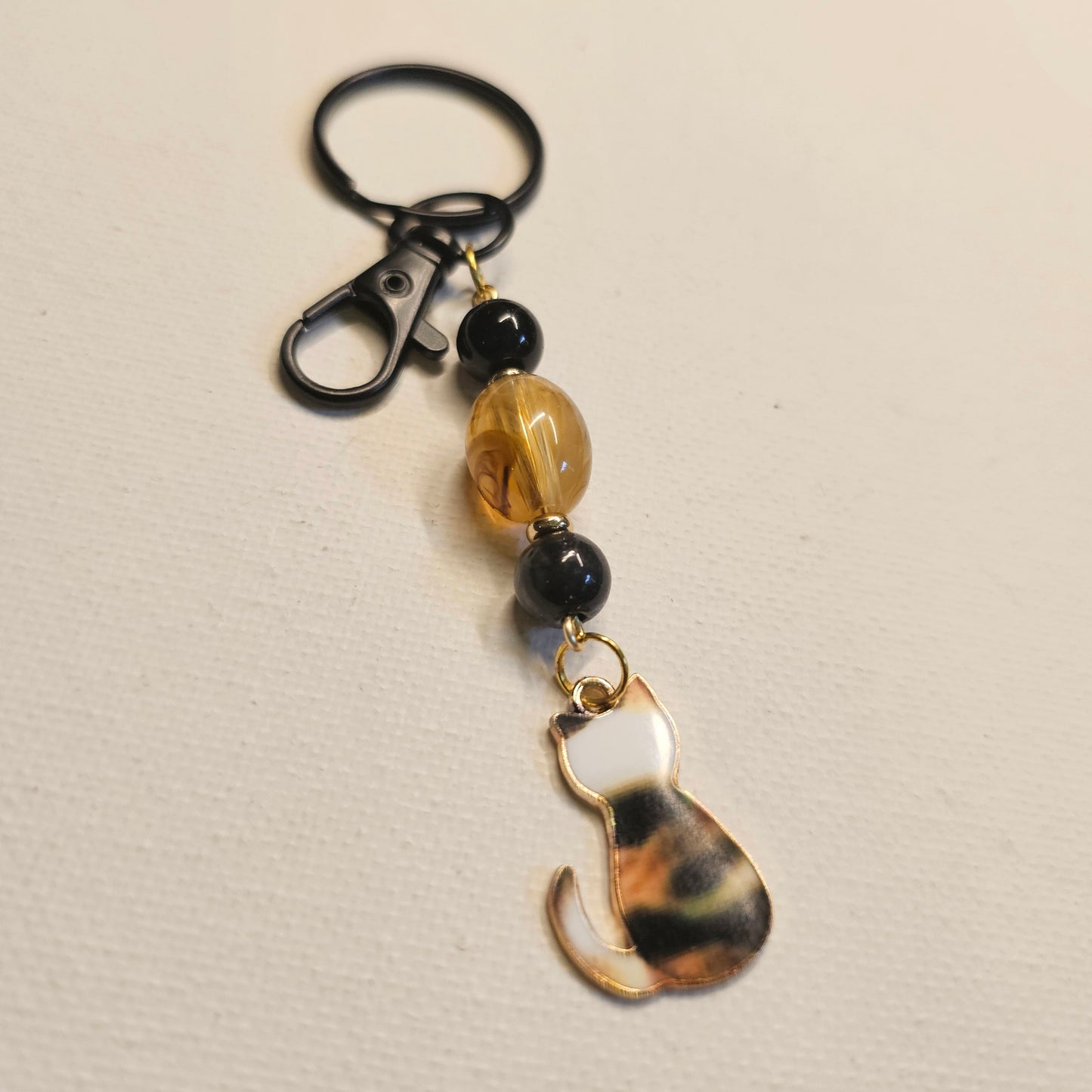 Calico Cat Back Keychain