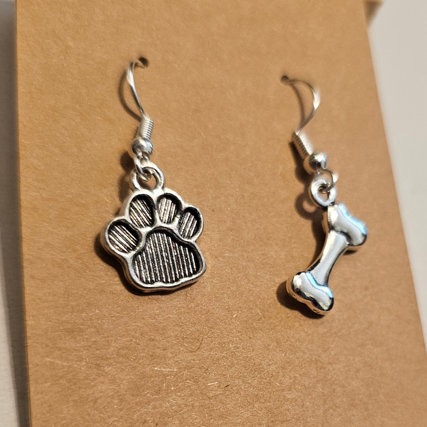 Paw and Bone Earrings