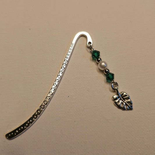 Green and Pearl Monstera Leaf Bookmark