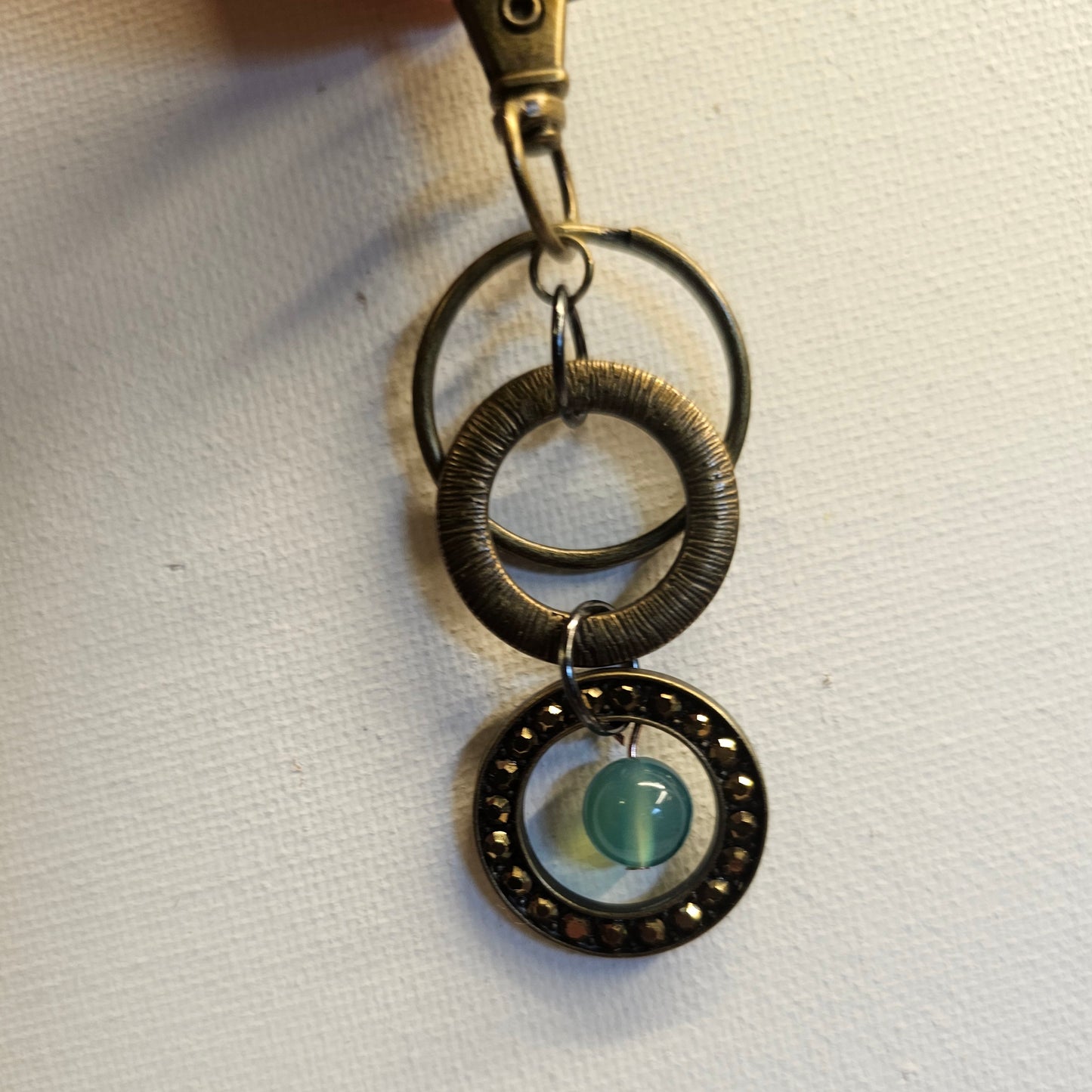 Bronze and Teal Keychain
