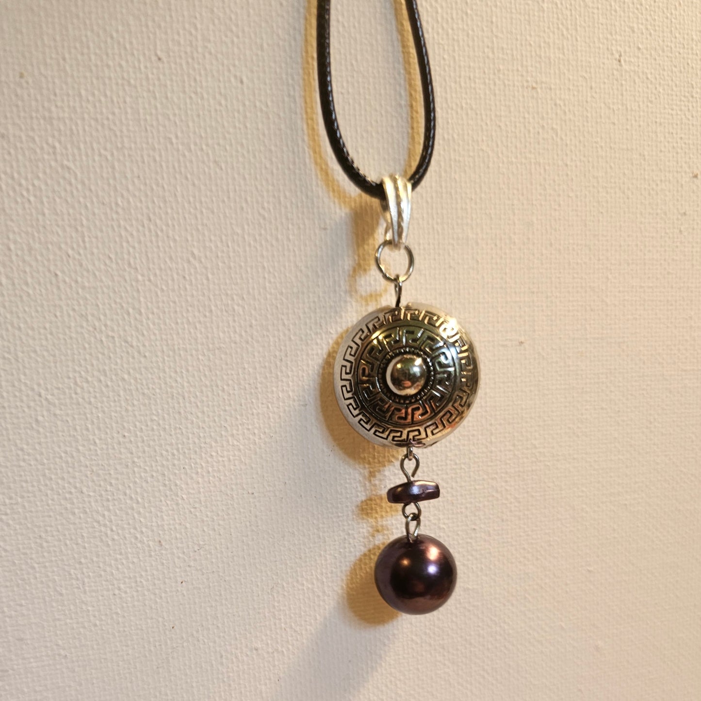 Silver and Purple Metallic Necklace