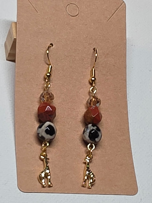 Baby Giraffe Beaded Earrings