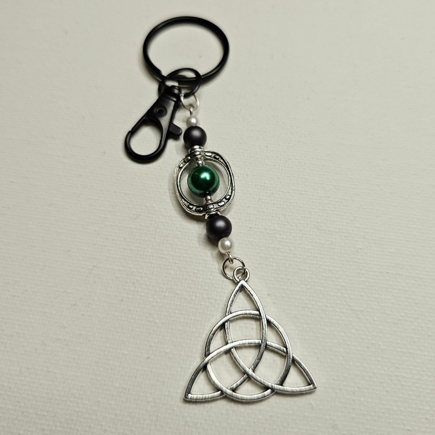 Green and Black Celtic Knot Keychain