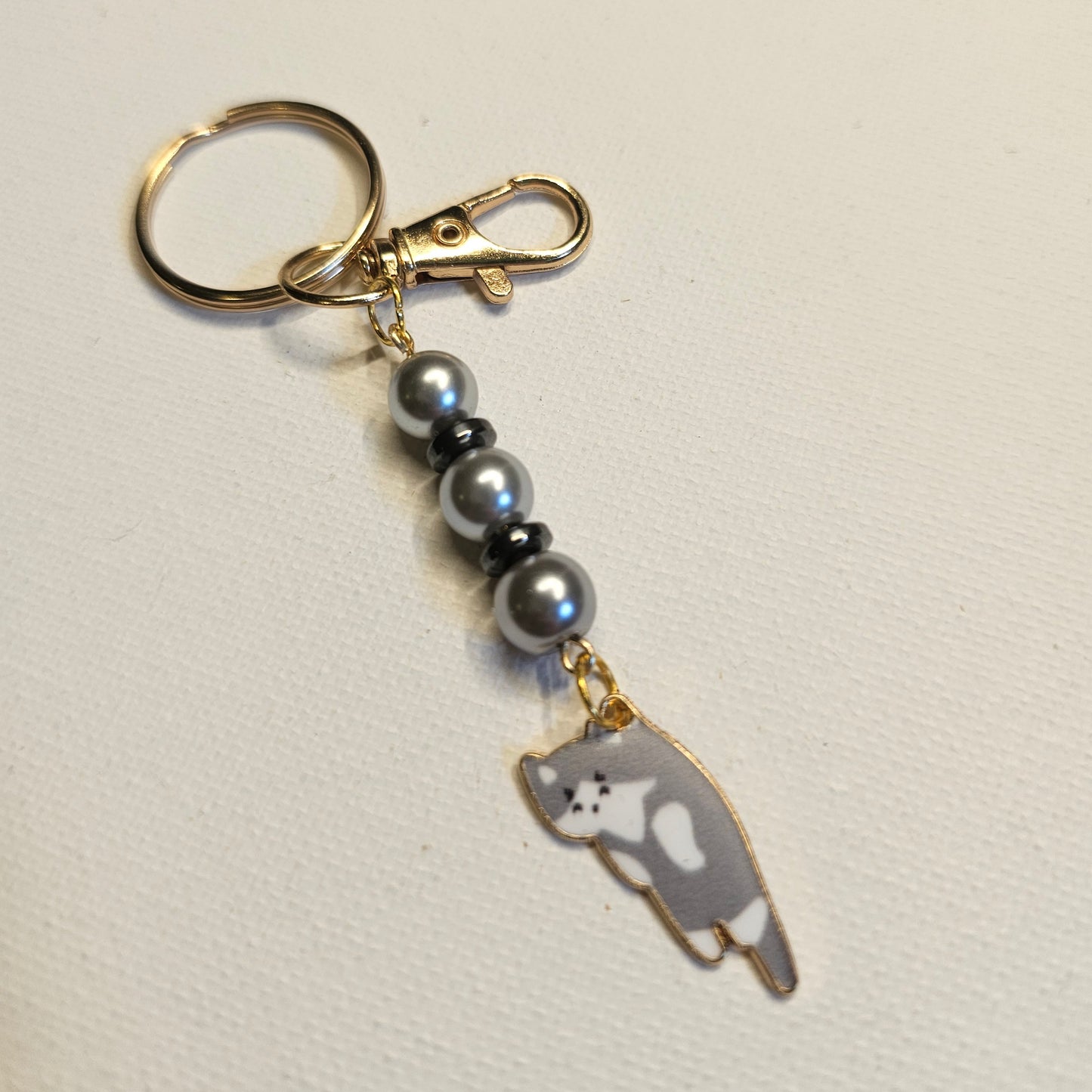 Gray Kitten Keychain