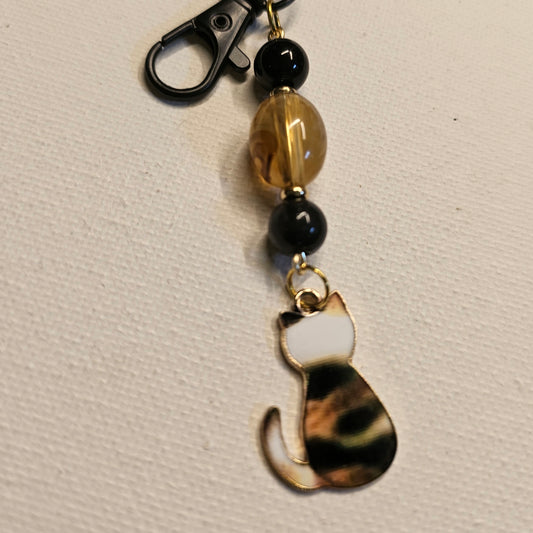 Calico Cat Back Keychain