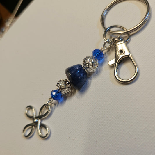 Blue and Silver Knot Keychain